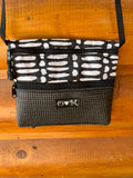 3 Zip Bag Black- Line Dot Print