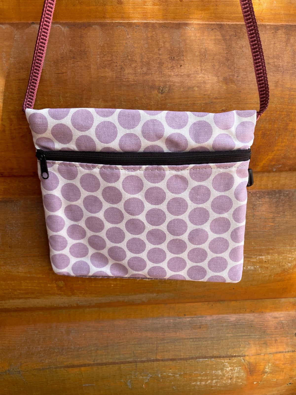 3 Zip Bag Purple- Dots print Fabric