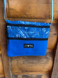 3 Zip Bag Blue- Blue print fabric