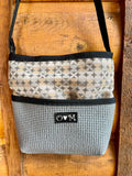 Bernie Gray Crossbody Purse-Geometric Home dec Fabric