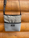 Bernie Gray Shoulder Purse- Geometric Print Fabric