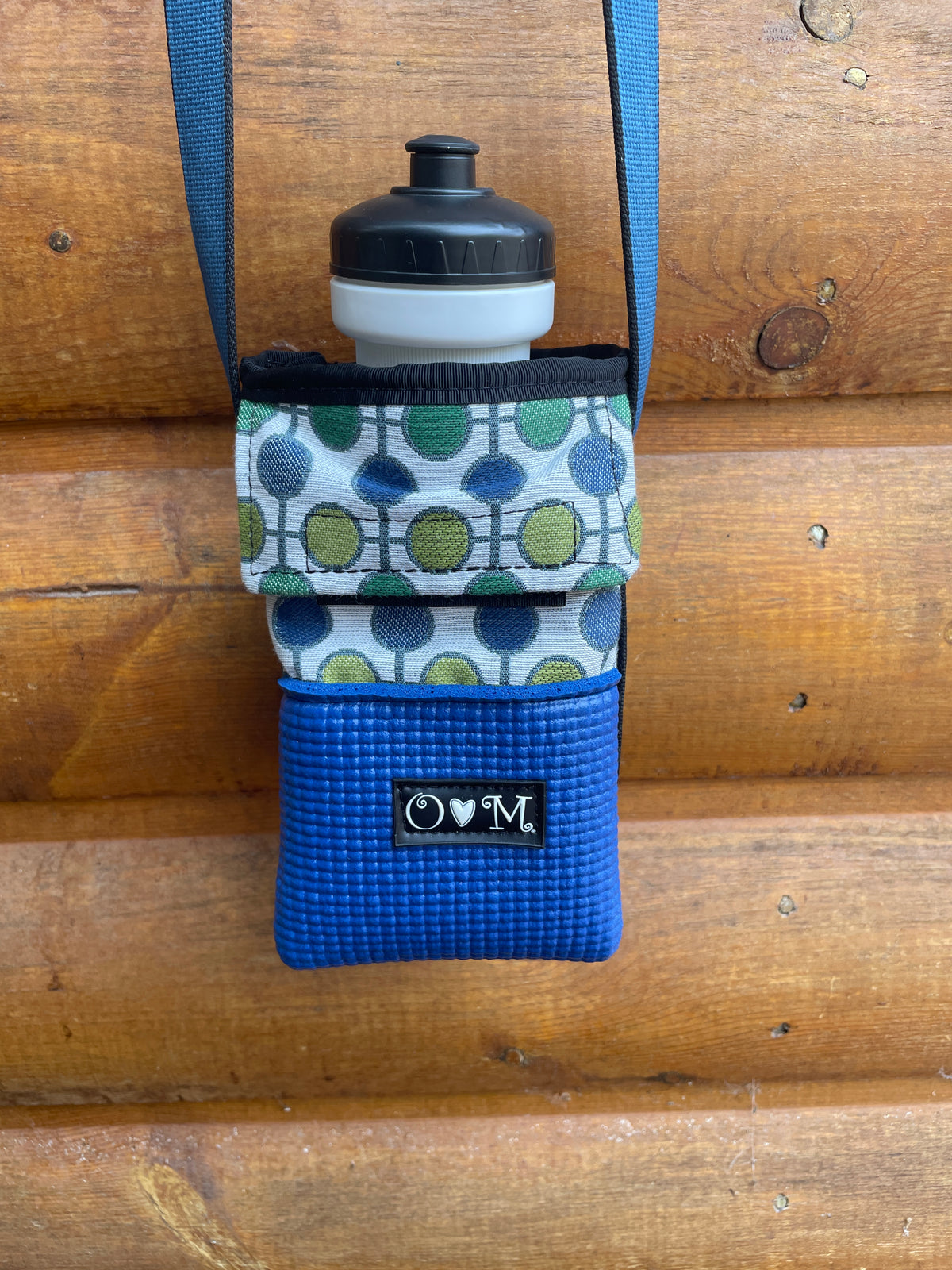 Ajax Blue Water Bottle Holder Purse-Multi Color dots