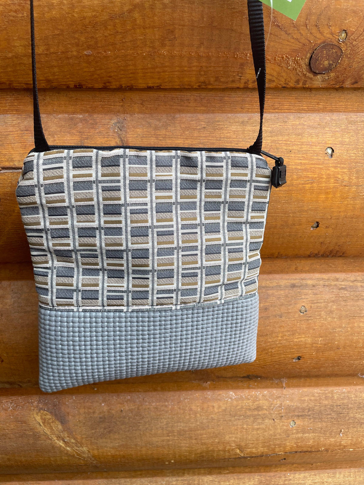 Stella Gray Cross Body-Geometric Print Fabric