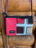 Red Gogo Purse- Geometric print fabric