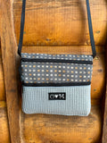 3 Zip Bag Gray- Dots print Home decor fabric