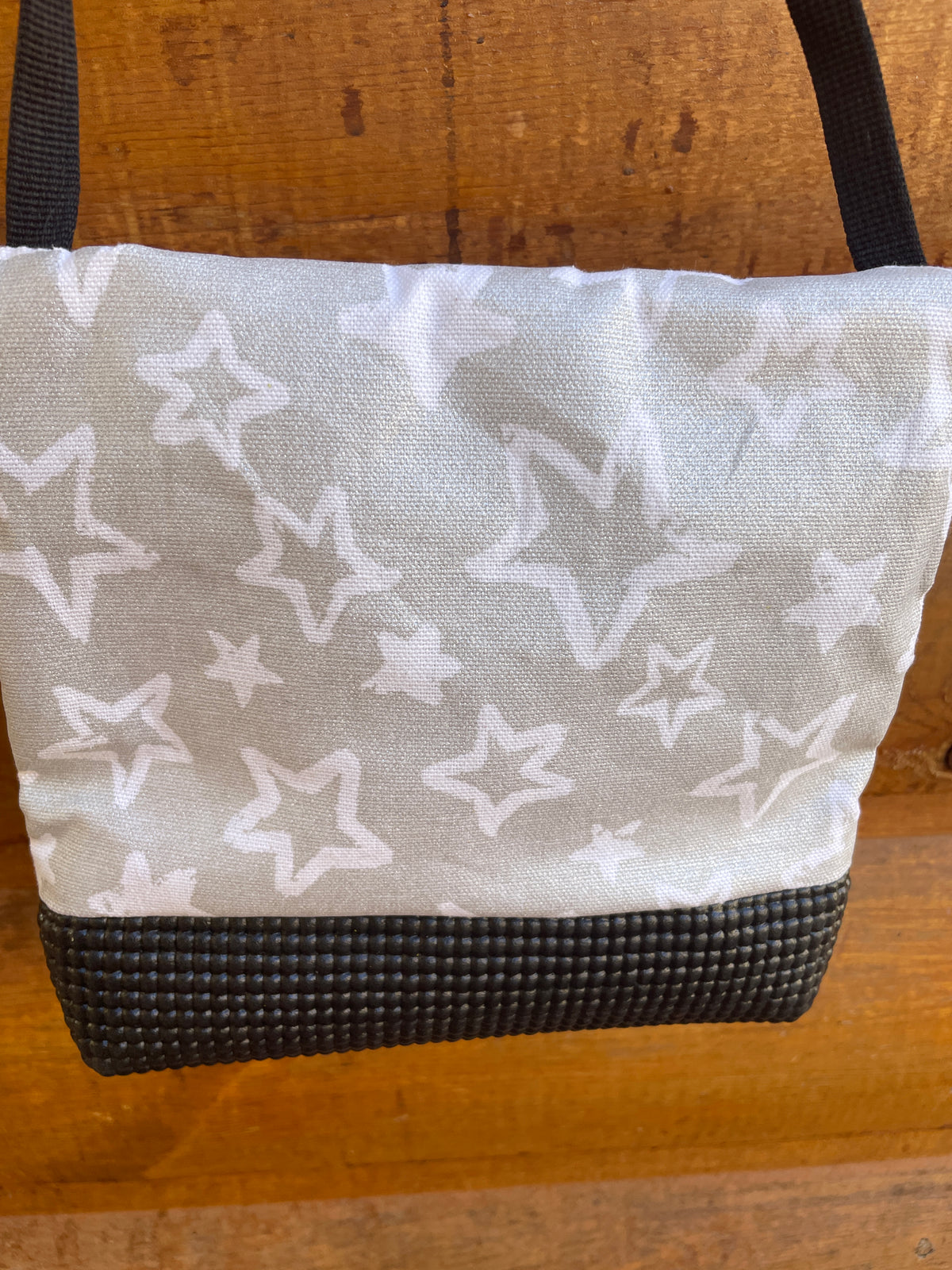 Black Lola Cross Body Purse- Star Print fabric