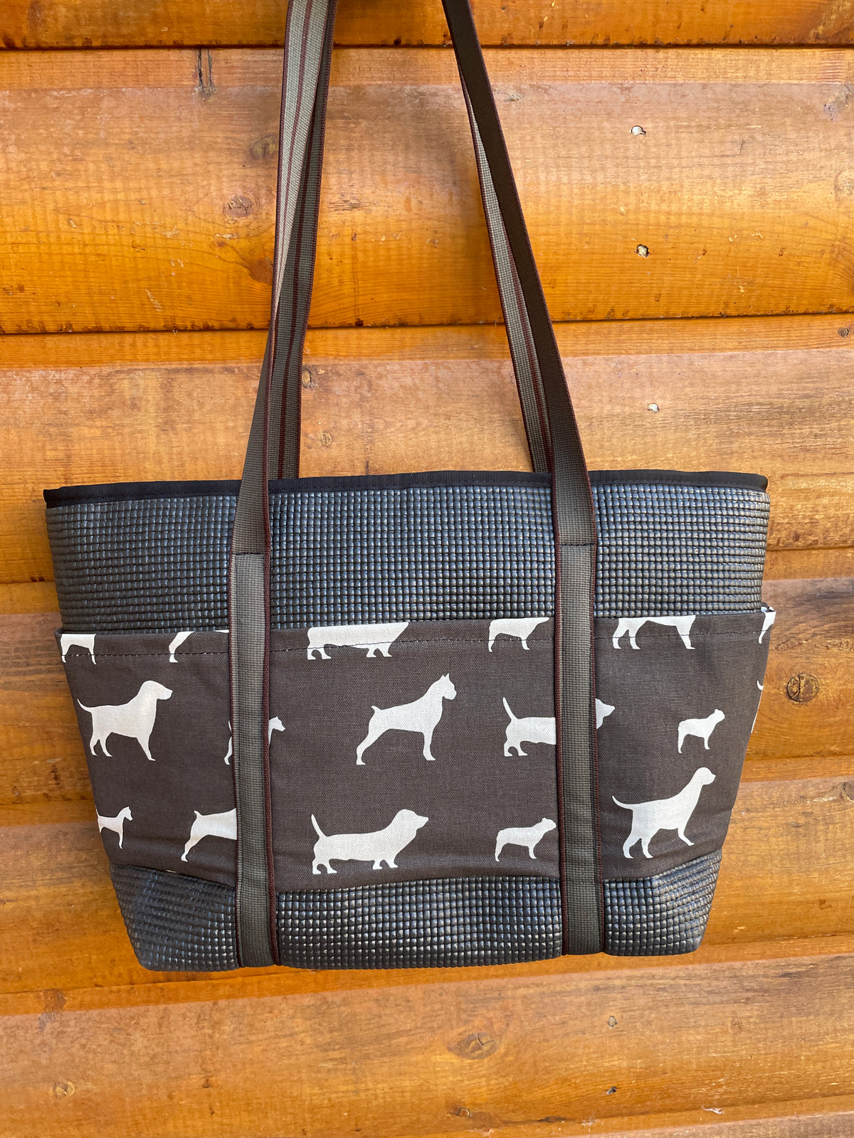 Molly Black & Brown Dog Print Tote Bag