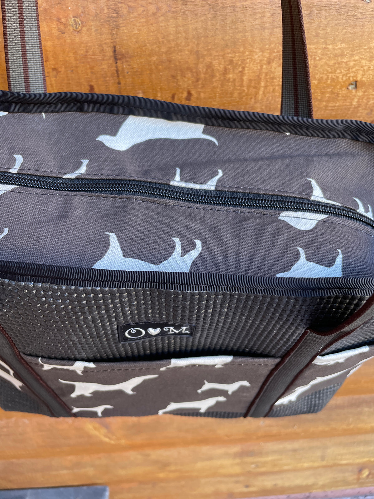 Molly Black & Brown Dog Print Tote Bag