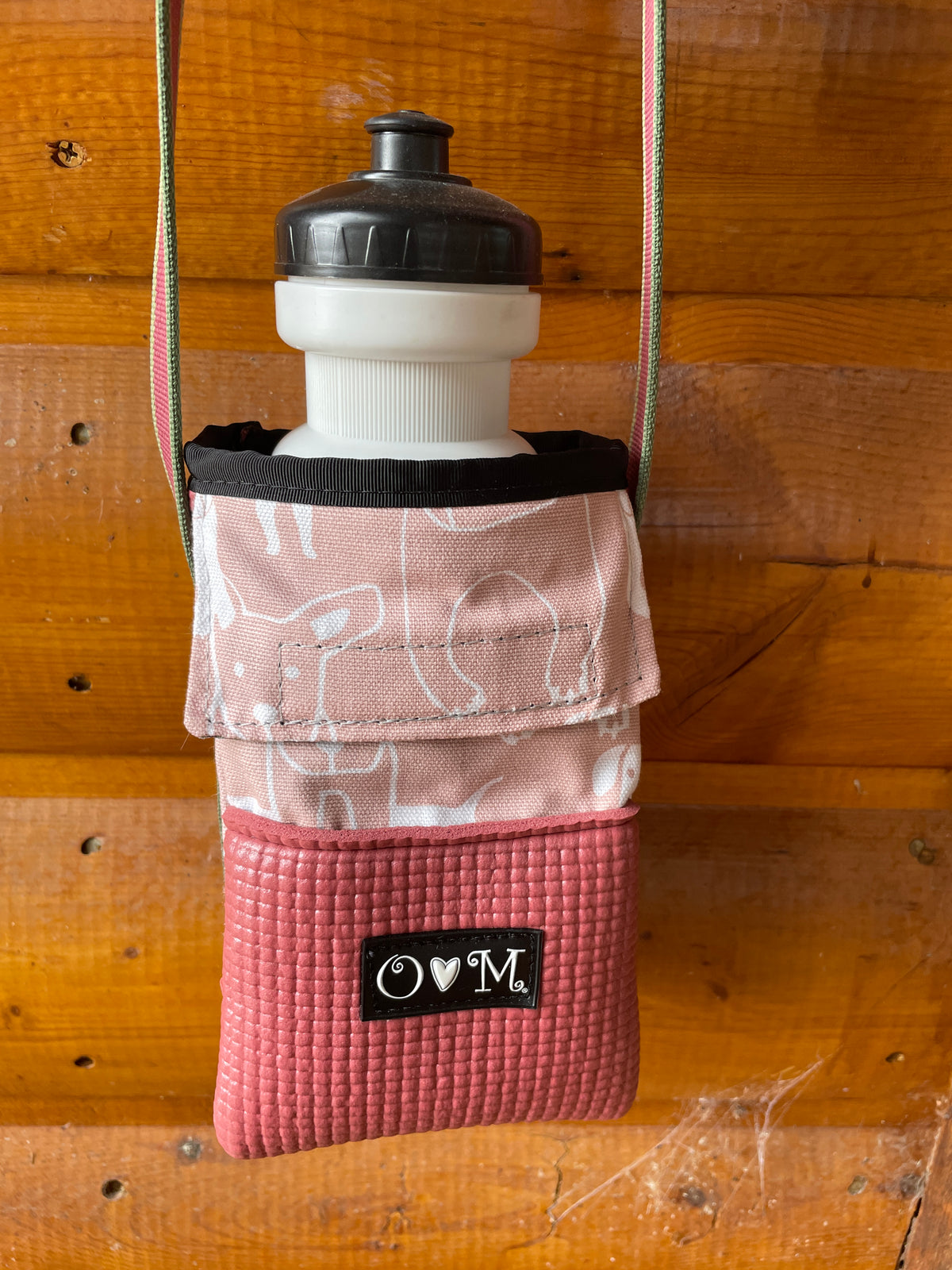 Ajax Mauve/Pink Water Bottle Holder/Purse-Dog Print