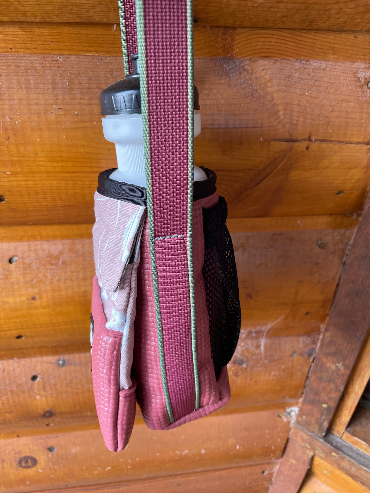Ajax Mauve/Pink Water Bottle Holder/Purse-Dog Print