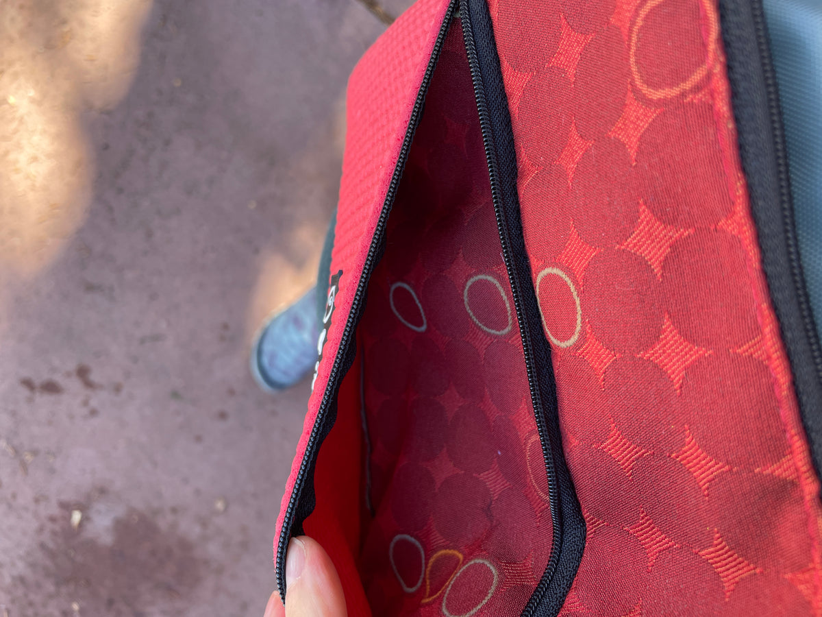3 Zip Red -Dots Print Fabric