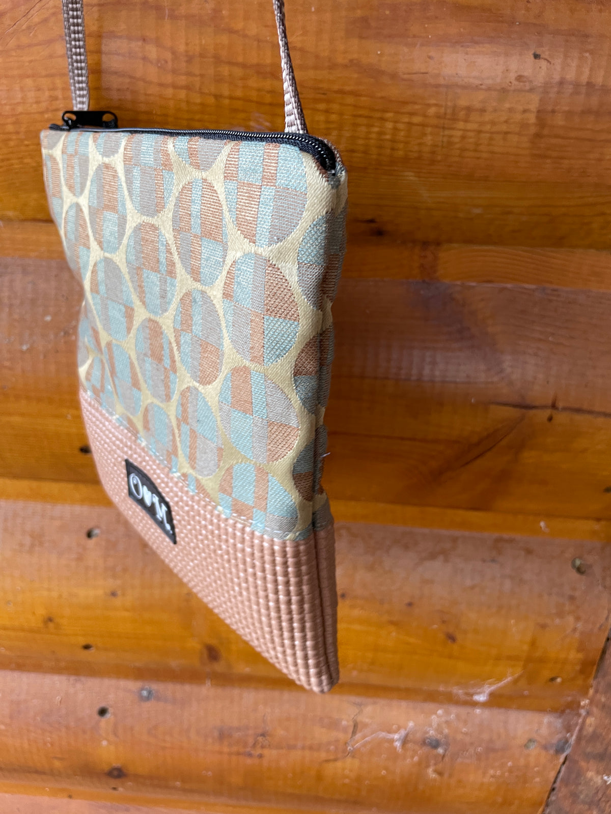 Stella Nutmeg Cross Body Purse-Circle Geometric Print Fabric