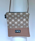 Stella Mocha Purse-Snowflake Geometric home dec print fabric