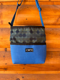 Bernie Blue Crossbody Bag-Dots and Geometric Print Fabric