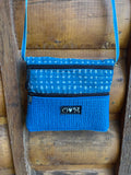3 Zip Blue-Geometric Home dec Print Fabric Purse