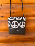 Stella Black/White Cross Body Purse-Peace