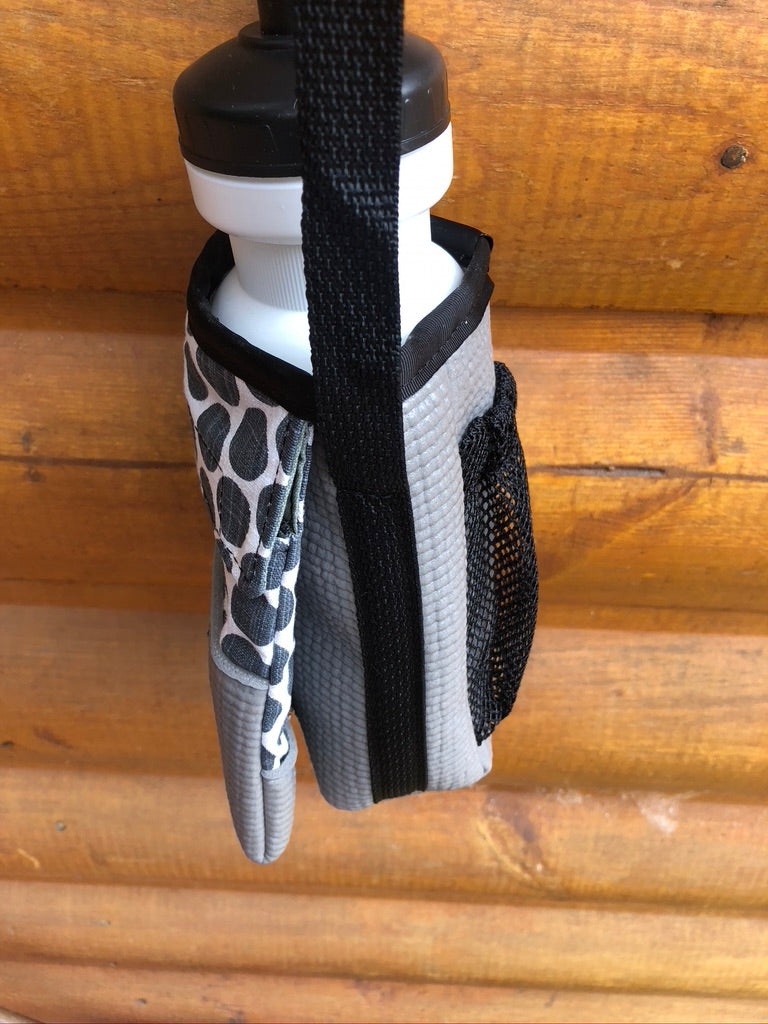 Ajax Gray Water Bottle Holder/ Purse-Polka Dot