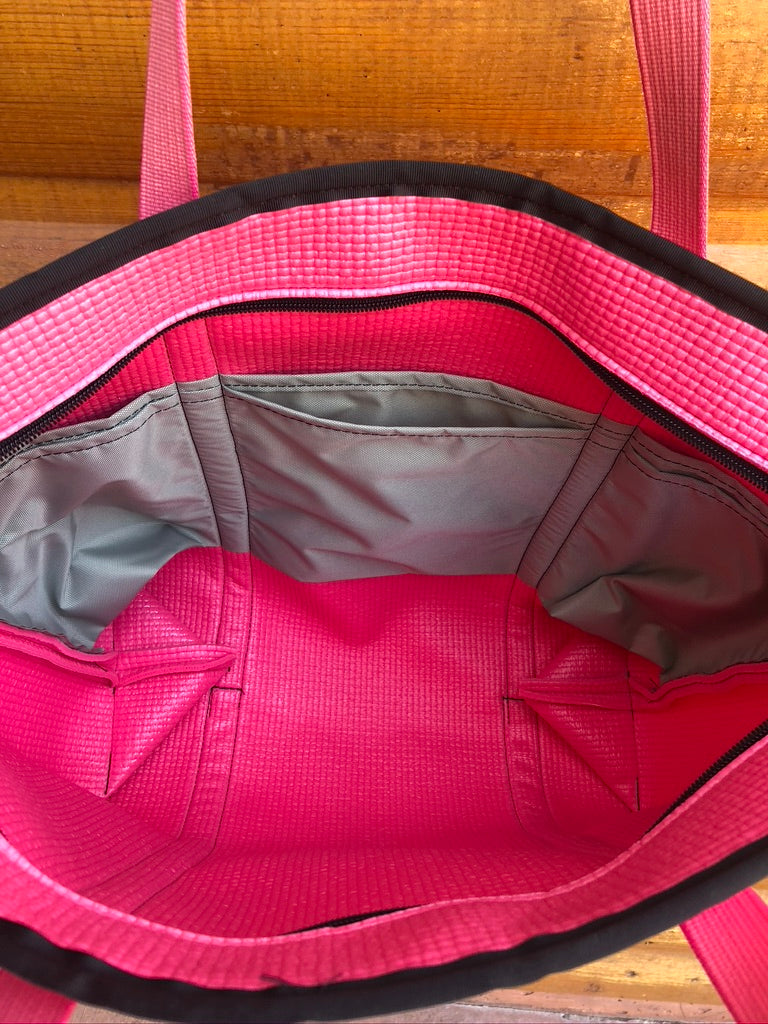 Pink Zip Tote-Merle ZIPPER top
