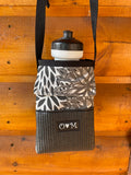 Ajax Black Water Bottle Holder/Purse -Bloom print