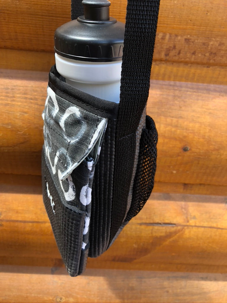 Ajax Black Dot Print Water Bottle Holder & Purse