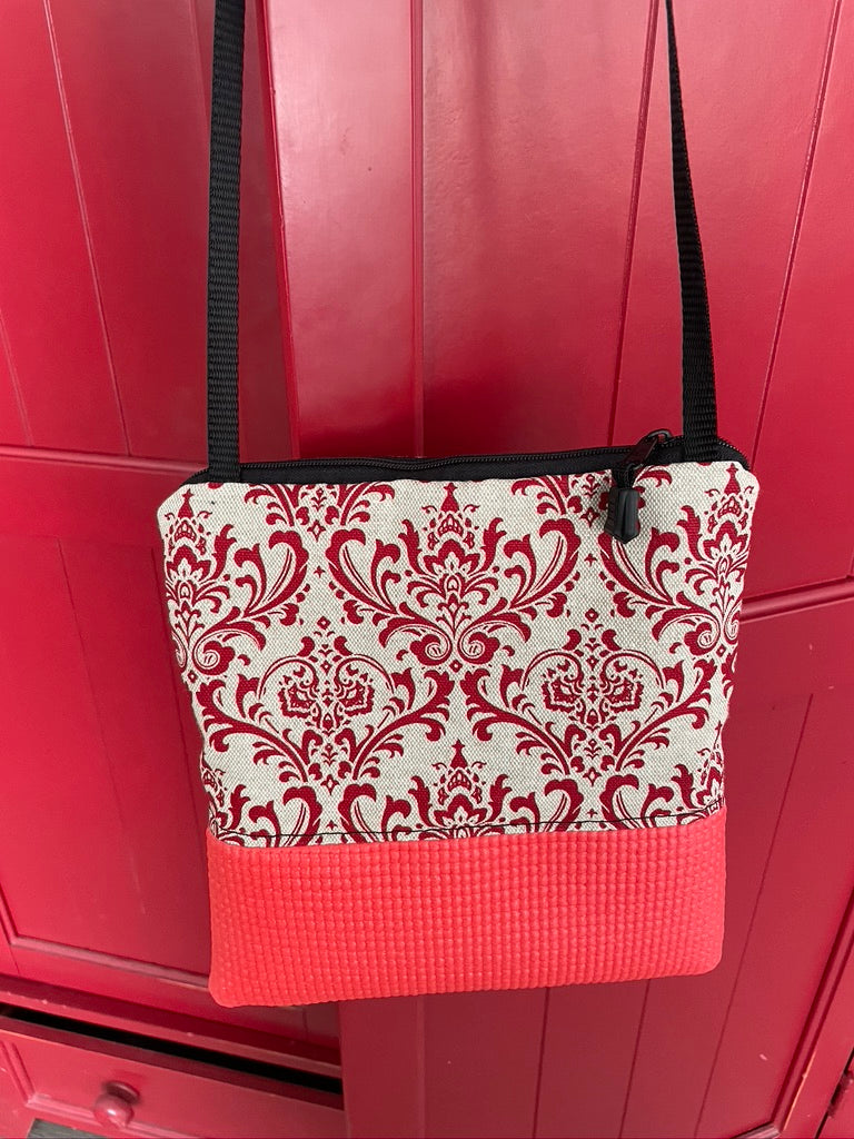 Stella Red Cross Body Purse-Damask