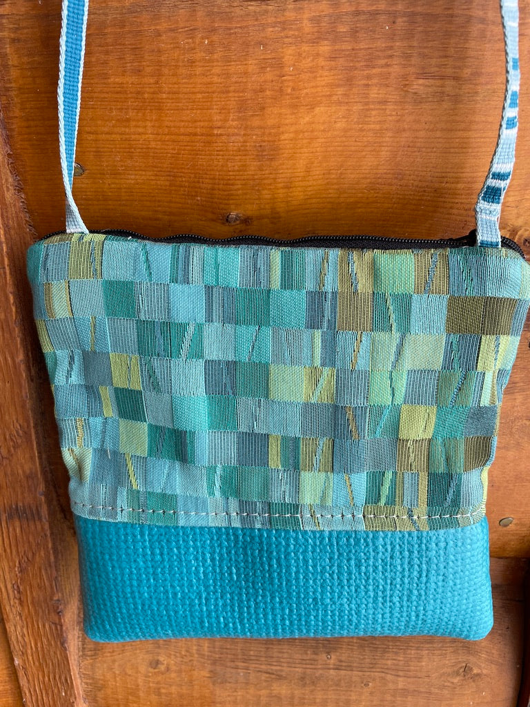 Stella green/teal Cross Body Purse-Digital fabric pint