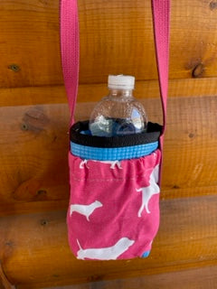 Water Bottle Holder with Dog Print Pocket