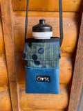 Ajax Blue Water Bottle Holder/Purse- Dot Geometric Print Fabric