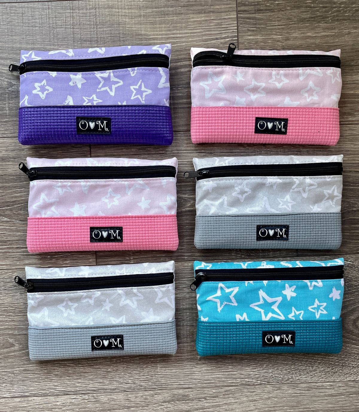 Teal Blue Clutch-Stars print Fabric