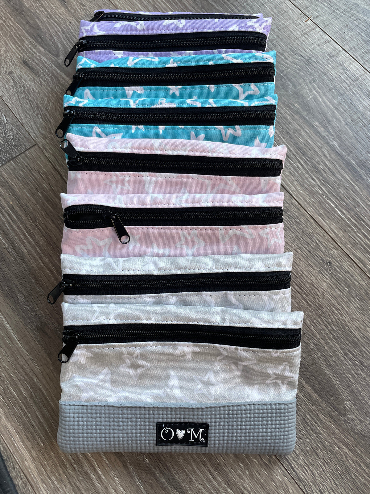 Teal Blue Clutch-Stars print Fabric