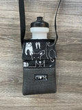 Ajax Black Water Bottle Holder & Purse-Dog print fabric