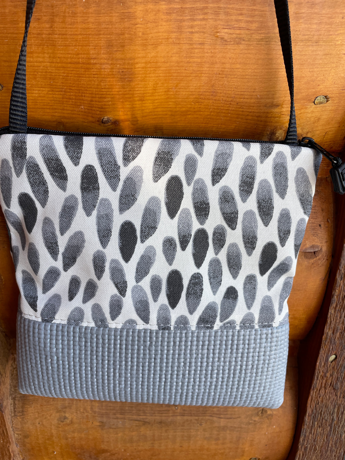 Stella Gray Cross Body-Raindrop Print Fabric