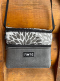 3 Zip Bag Gray-Floral Print Fabric