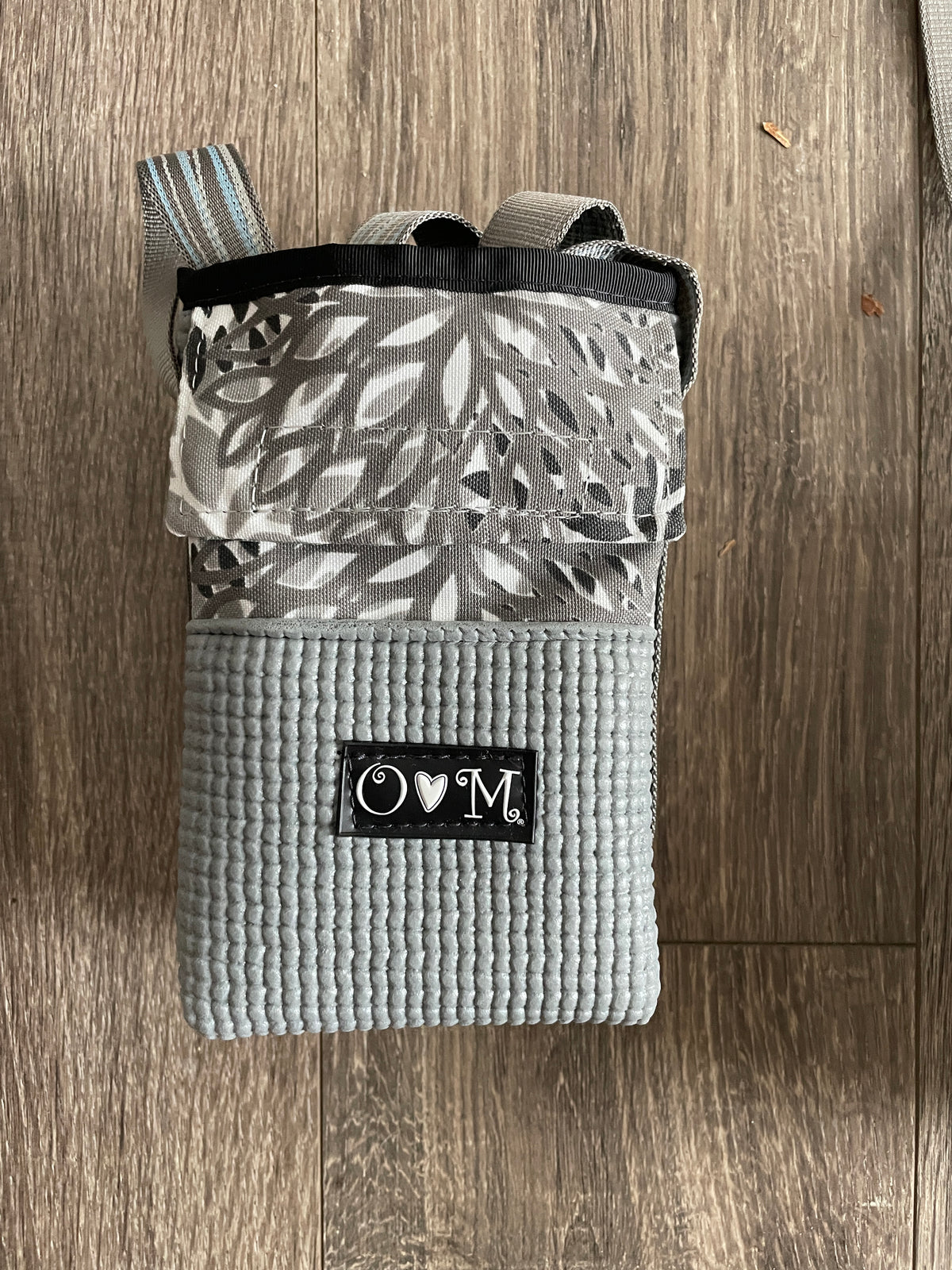 Ajax Gray Water Bottle Holder/ Purse-Floral Print Fabric