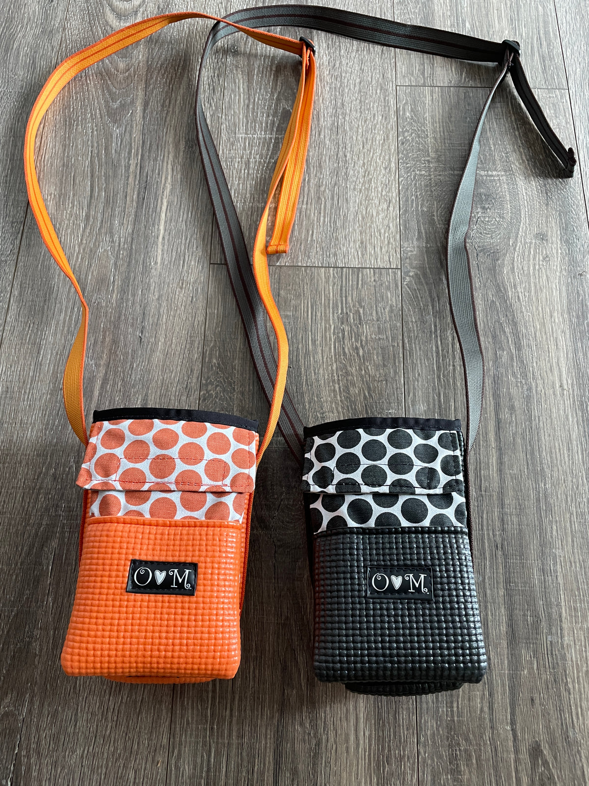 Ajax Orange Water Bottle Holder Purse-Dots Print Fabric