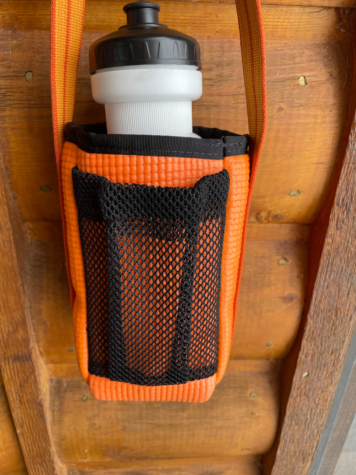 Ajax Orange Water Bottle Holder Purse-Dots Print Fabric