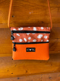 3 Zip Bag Orange-Polka Dot Print Fabric