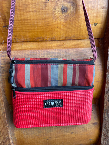 3 Zip Bag Red- Stripe