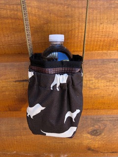 Water Bottle Holder with Dog Print Pocket